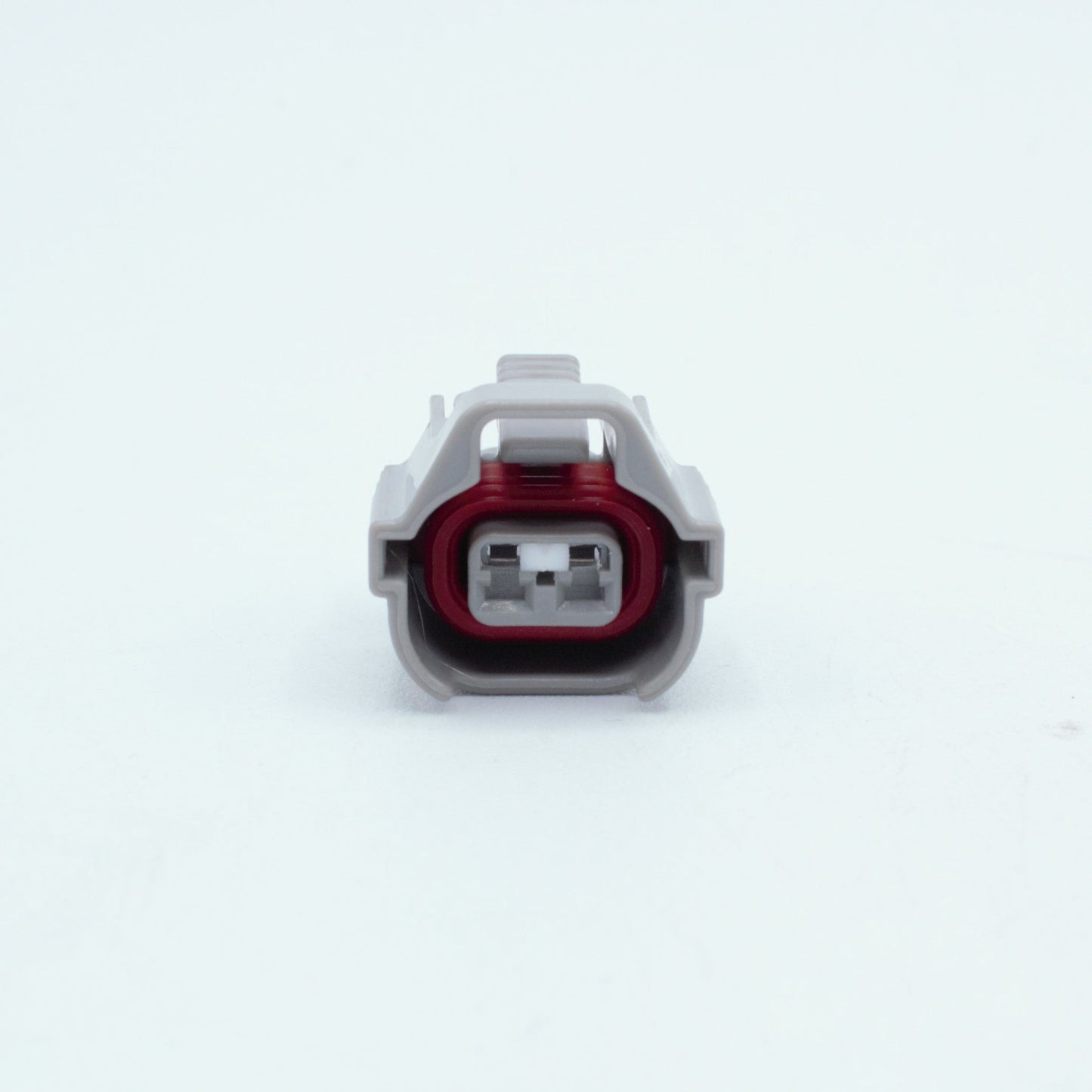 Toyota EV6 USCAR injector connector
Grey with a red seal orange seal and a white TPA
Has 2 keys that are high higher close to top
2 terminal, sealed
Made by Sumitomo TS series
sold in sets of 4, 6 or 8 
For 1JZ 2JZ 1UZ 3UZ engines