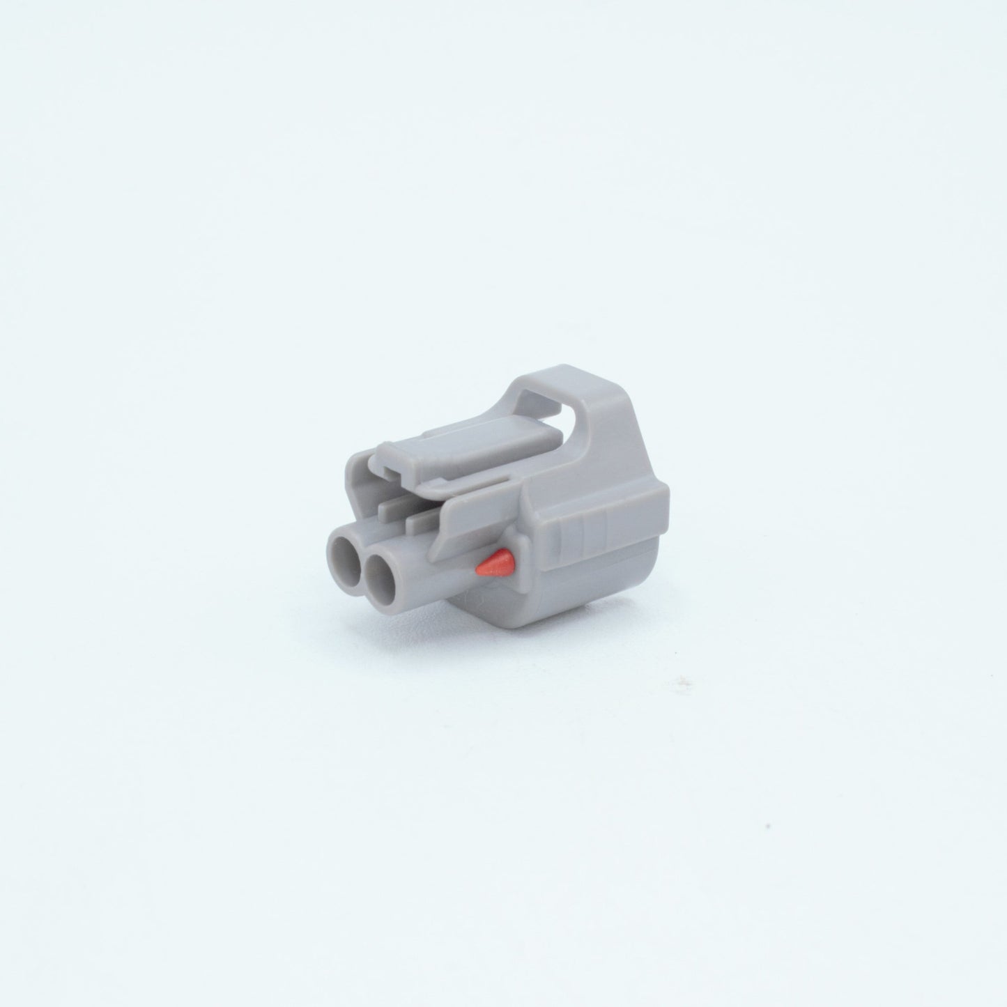 Toyota EV6 USCAR injector connector
Grey with a red seal orange seal and a white TPA
Has 2 keys that are high higher close to top
2 terminal, sealed
Made by Sumitomo TS series
sold in sets of 4, 6 or 8 
For 1JZ 2JZ 1UZ 3UZ engines