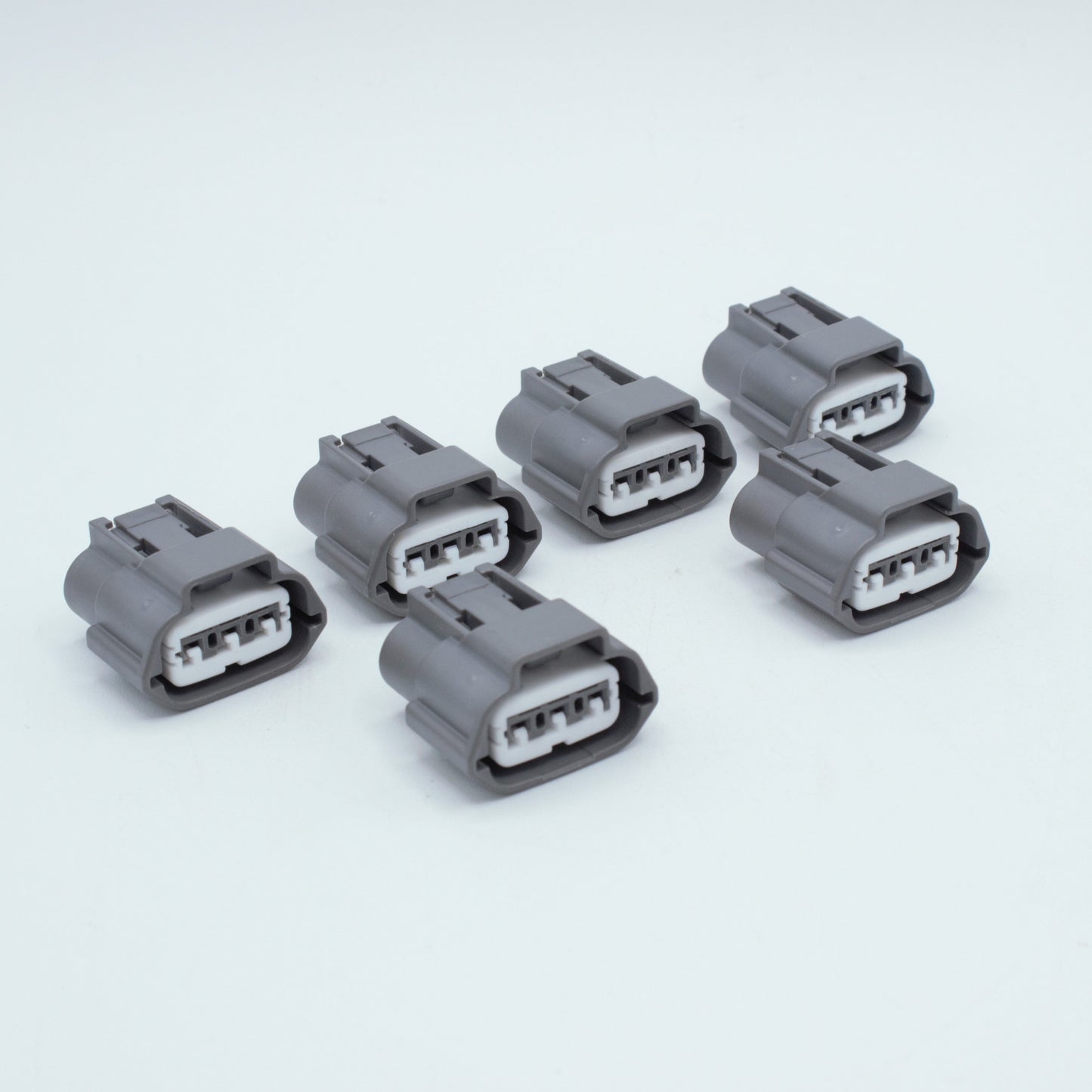 set of 6 Ignition coil connector for Nissan GTR R35 coils
Grey with white TPA, made by Sumitomo RS type E series (similar to 62 series) 3 way terminal pin sealed

sold in packs of 4, 6 for SR and RB, JZ 7M engines