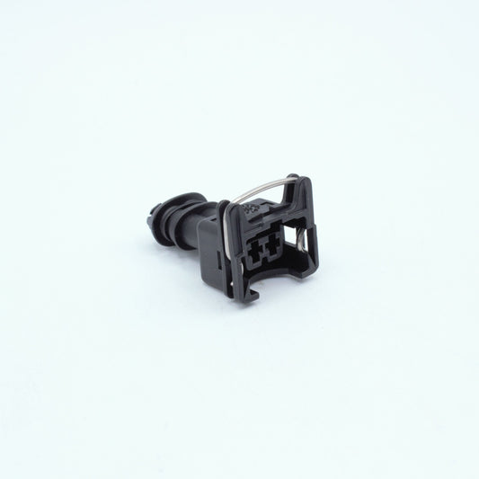EV1 Jetronic fuel injector connector
black with a metal retention tang CPA and a black TPA at the back
Uses JPT terminals, sealed
Made by TE formerly Bosch

sold as a set of 4, 6 or 8 with terminals and seals
