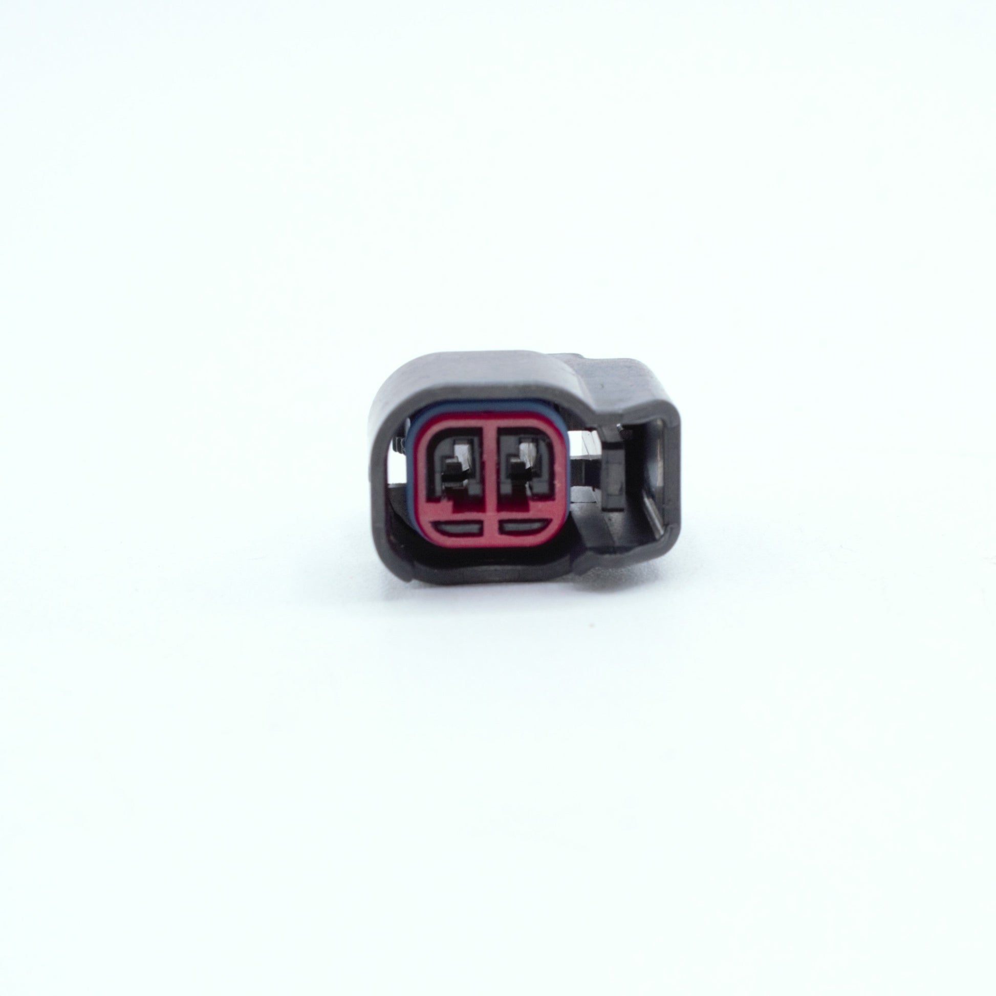 EV14 injector connector
black, red TPA blue seal
2 way terminal pin
sealed
Made by EPC 1.5 sealed series using yazaki terminals and seals
common for aftermarket EV14 injectors like Deatchwerks, injector dynamics, CPI, FIC fuel injector clinic and some OEM type

sold in sets of 4, 6 or 8 with terminals and seals
